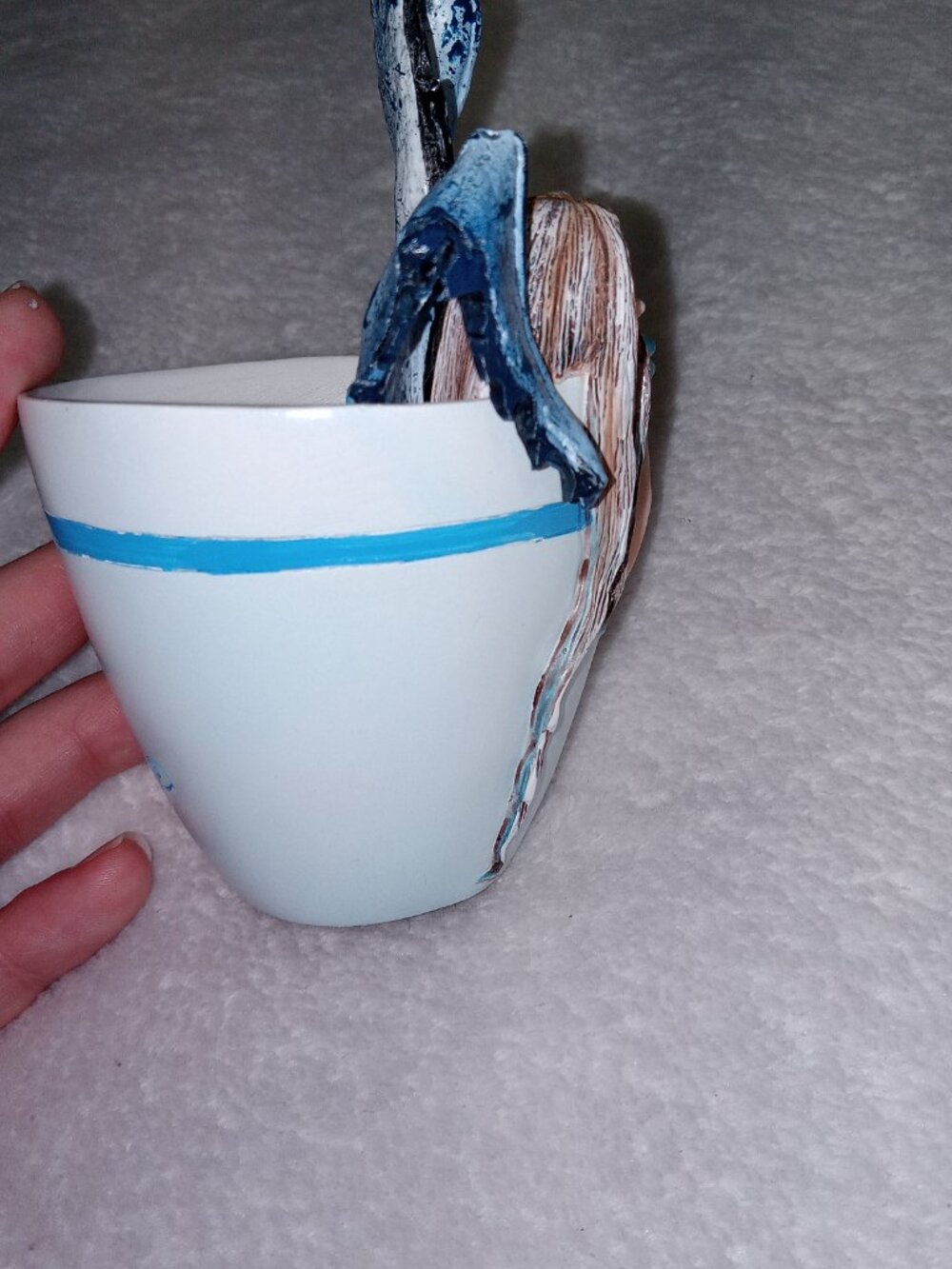 Ebros Amy Brown Teacup Fairy 'I Need Coffee' Sculpture Figurine Blue Vtg Y2K - Picture 5 of 12